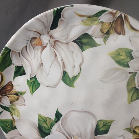 PIER 1 Magnolia Ironstone Dinner Plate 10 1/2"  Retired Dicontinued White Flower - Picture 4 of 7